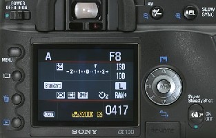 Menus de Sony Alpha DSLR-A100