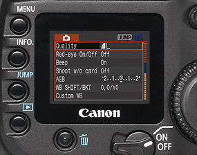 Menu du Canon EOS 20D